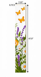 47" White Green And Yellow Solid Wood Daisies Porch Sign