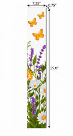 59" White Green And Yellow Solid Wood Daisies Porch Sign
