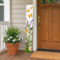 59" Green Orange And White Solid Wood Daisies Porch Sign