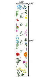 59" Green And White Solid Wood Floral Bouquet Hello Porch Sign