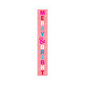 47" Pink And White Solid Wood Merry & Bright Christmas Snow Scene Porch Sign