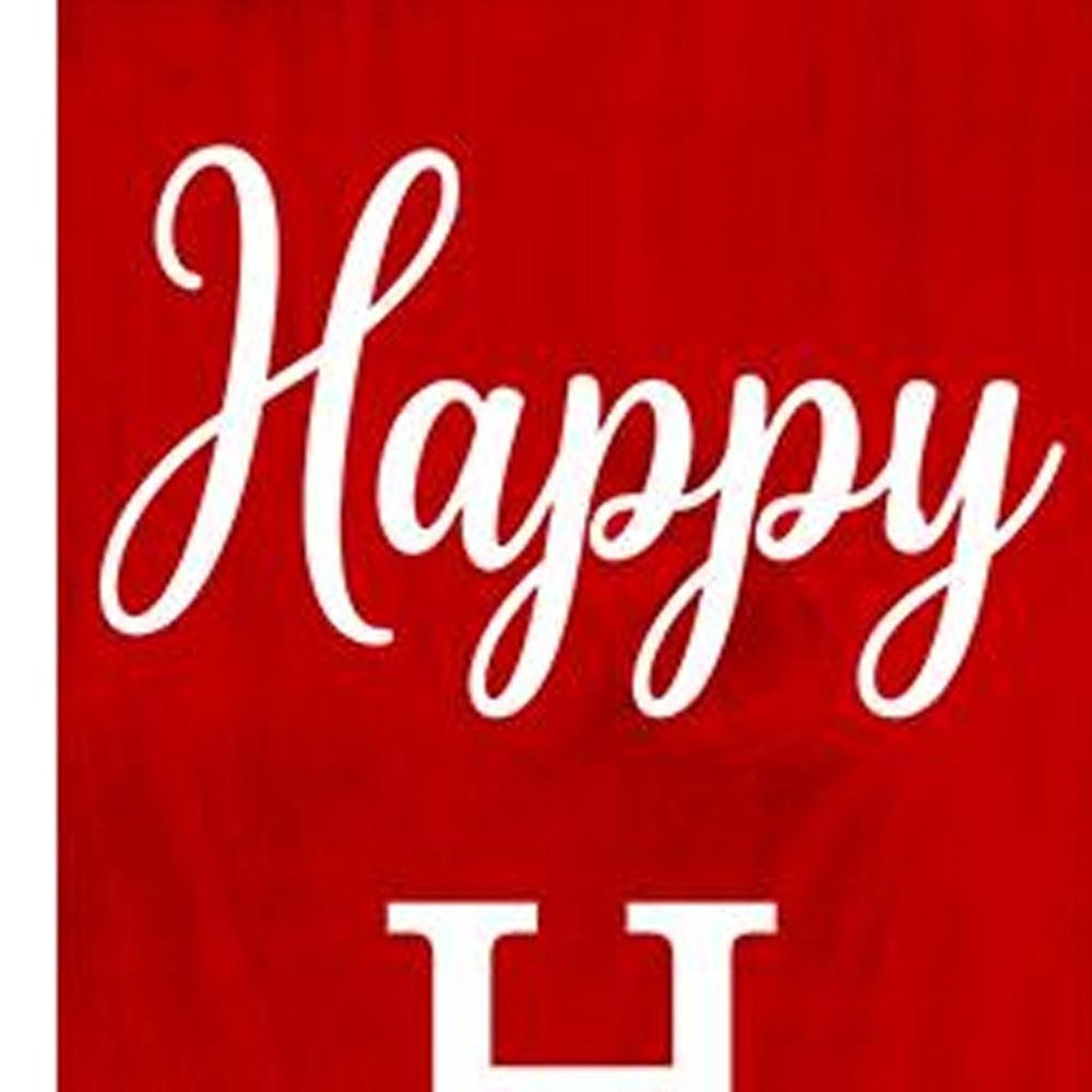 47" Red And White Solid Wood Happy Holidays Christmas Reindeer Porch Sign
