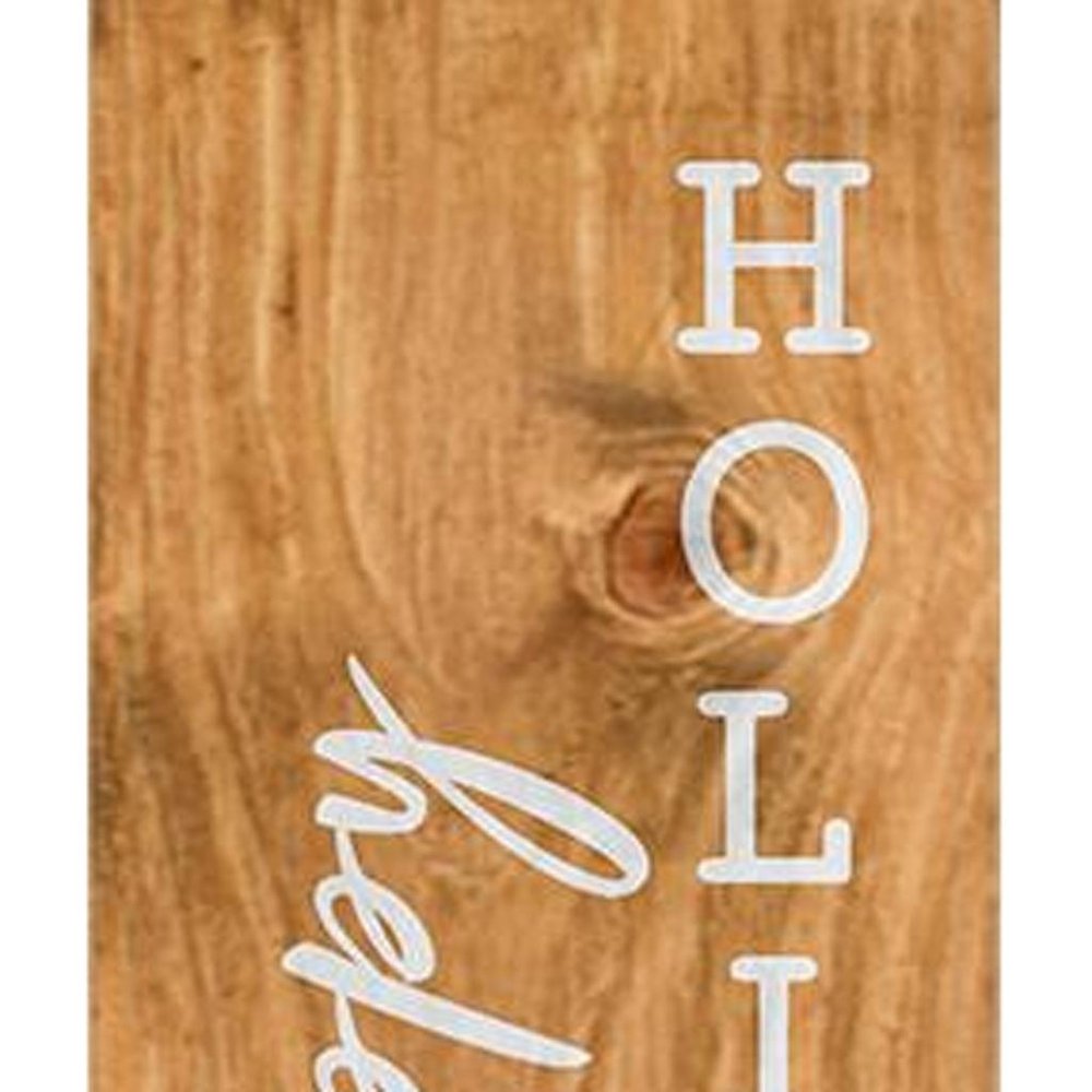 47" Green Natural And White Solid Wood Happy Holidays Christmas Christmas Trees Porch Sign