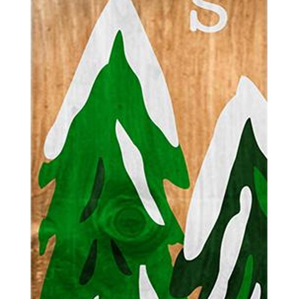 47" Green Natural And White Solid Wood Happy Holidays Christmas Christmas Trees Porch Sign