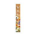 47" Green Natural And White Solid Wood Welcome Porch Sign
