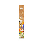 47" Green Natural And White Solid Wood Welcome Porch Sign