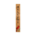 47" Black And Natural Solid Wood Welcome Porch Sign