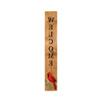 47" Black And Natural Solid Wood Welcome Porch Sign