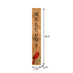 47" Black And Natural Solid Wood Welcome Porch Sign