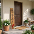 47" Black And Natural Solid Wood Welcome Porch Sign