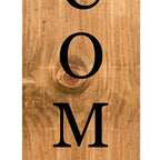 47" Black And Natural Solid Wood Welcome Porch Sign