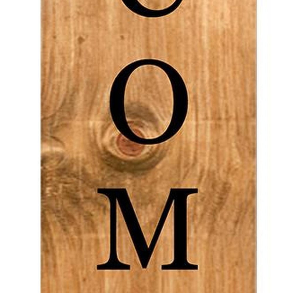 47" Black And Natural Solid Wood Welcome Porch Sign