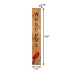 59" Black And Natural Solid Wood Welcome Porch Sign