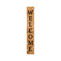 47" Black And Natural Solid Wood Welcome Porch Sign