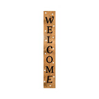 47" Black And Natural Solid Wood Welcome Porch Sign