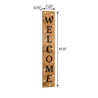 47" Black And Natural Solid Wood Welcome Porch Sign