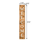 47" Black Natural And White Solid Wood Welcome Porch Sign
