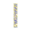 47" Black Blue Cream And Green Solid Wood Daisies Welcome Porch Sign