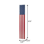 47" Red White And Blue Stars And Stripes Solid Wood Porch Sign