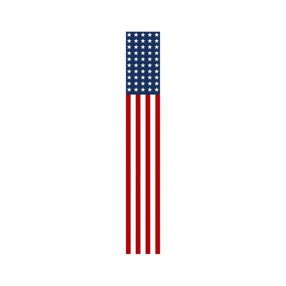 47" Red White And Blue Stars And Stripes Solid Wood Porch Sign