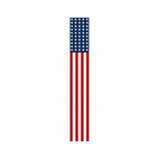 47" Red White And Blue Stars And Stripes Solid Wood Porch Sign