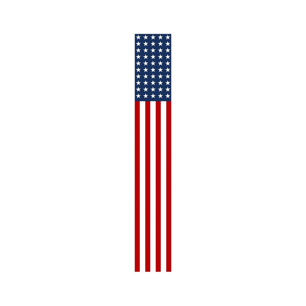 47" Red White And Blue Stars And Stripes Solid Wood Porch Sign