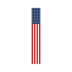 47" Red White And Blue Stars And Stripes Solid Wood Porch Sign