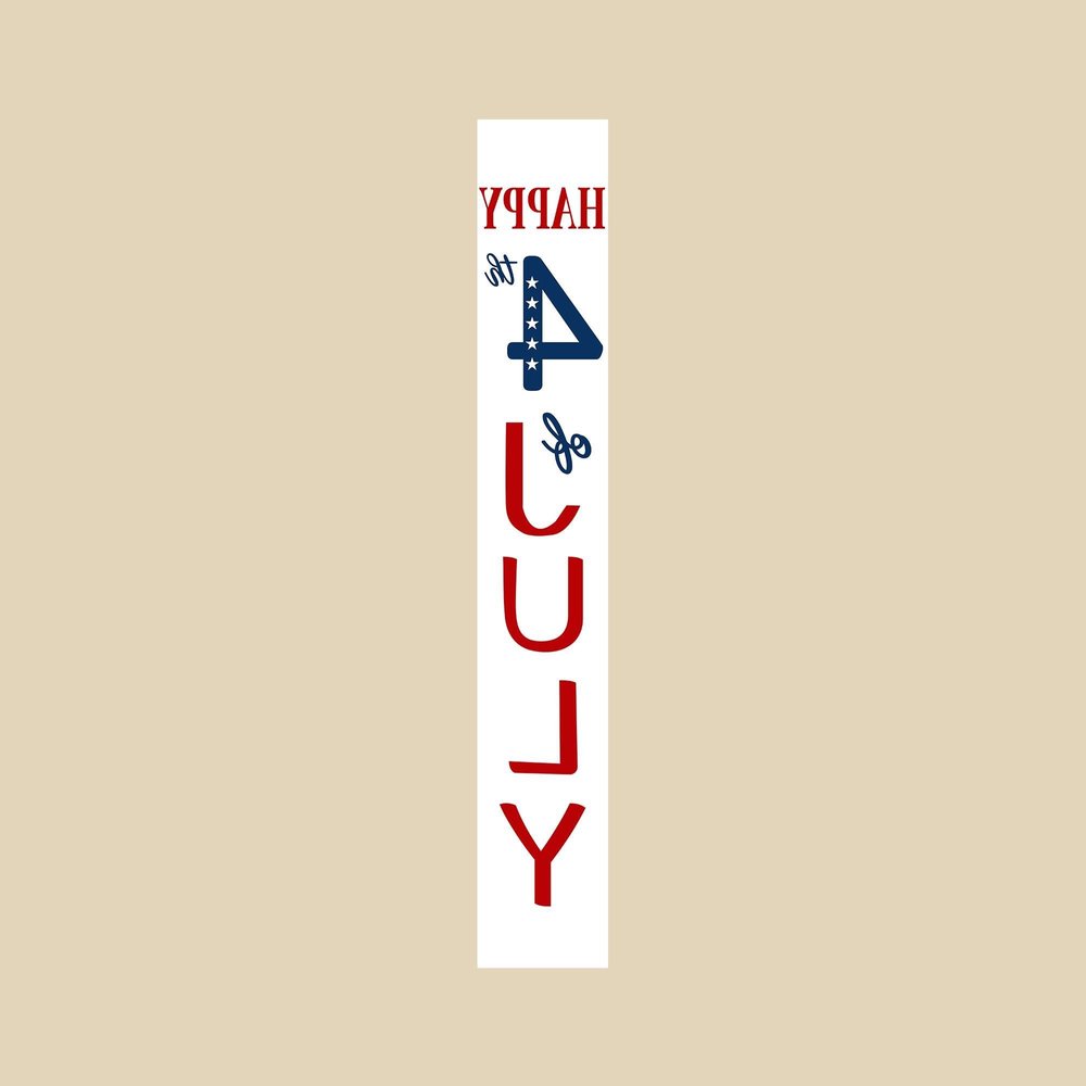47" Red White And Blue Solid Wood Happy July 4th Porch Sign