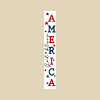 47" Red White And Blue Solid Wood God Bless America Porch Sign