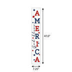 47" Red White And Blue Solid Wood God Bless America Porch Sign