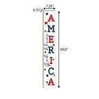 47" Red White And Blue Solid Wood God Bless America Porch Sign