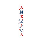 47" Red White And Blue Solid Wood God Bless America Porch Sign