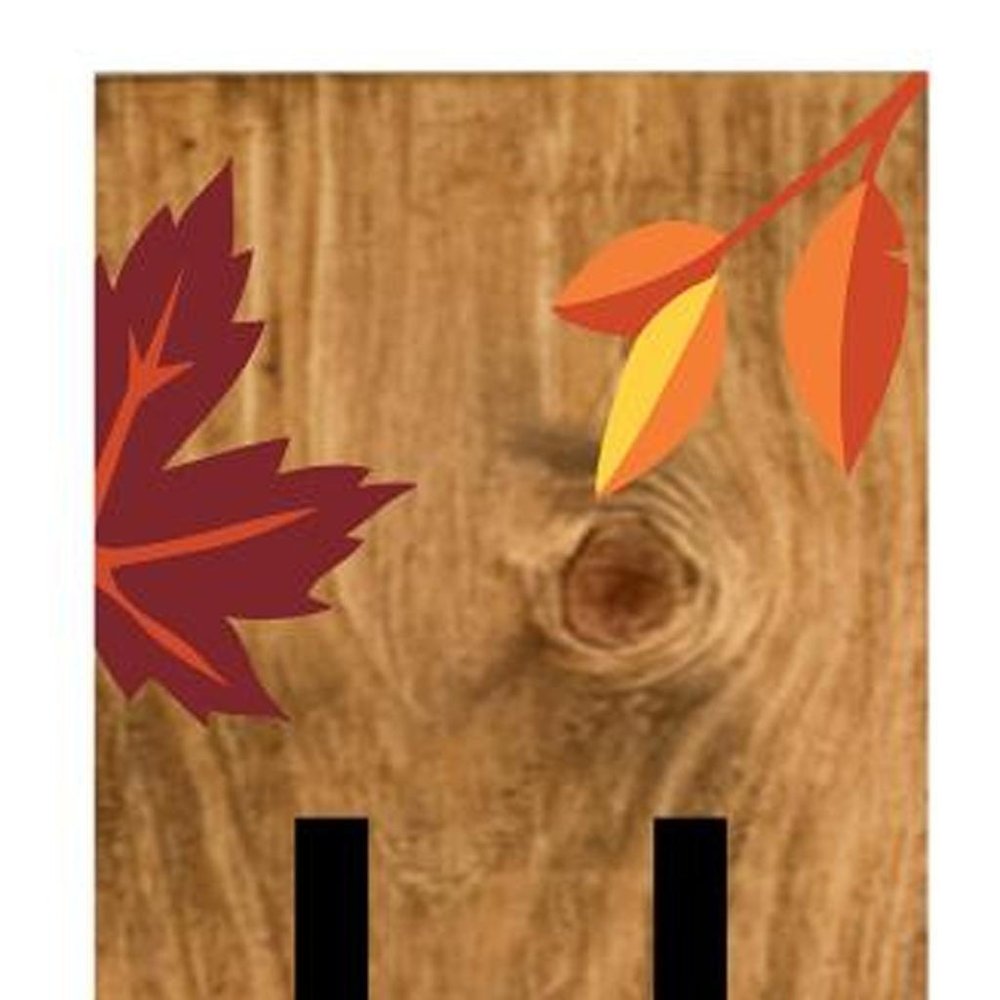 47" Black Natural And Orange Solid Wood Hello Porch Sign