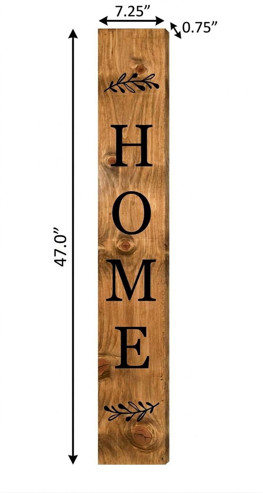 1" Tan And Black Solid Wood Home Porch Sign