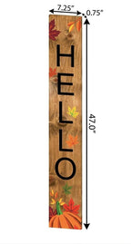 1" Tan And Black Solid Wood Hello Porch Sign