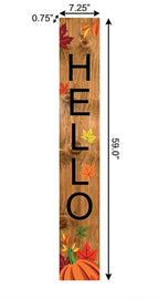 1" Tan And Black Solid Wood Hello Porch Sign