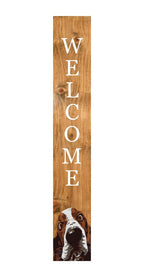 1" Tan And White Solid Wood Welcome Dogs Porch Sign