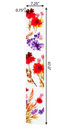 1" Red And White Solid Wood Floral Bouquet Porch Sign