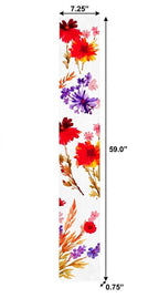 1" Red And White Solid Wood Floral Bouquet Porch Sign
