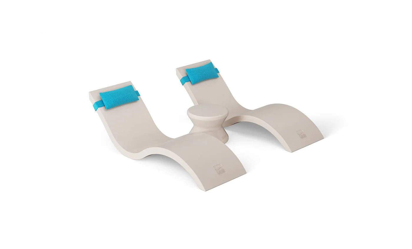 Signature Chaise Headrest Pillow and Side Table In-pool Set