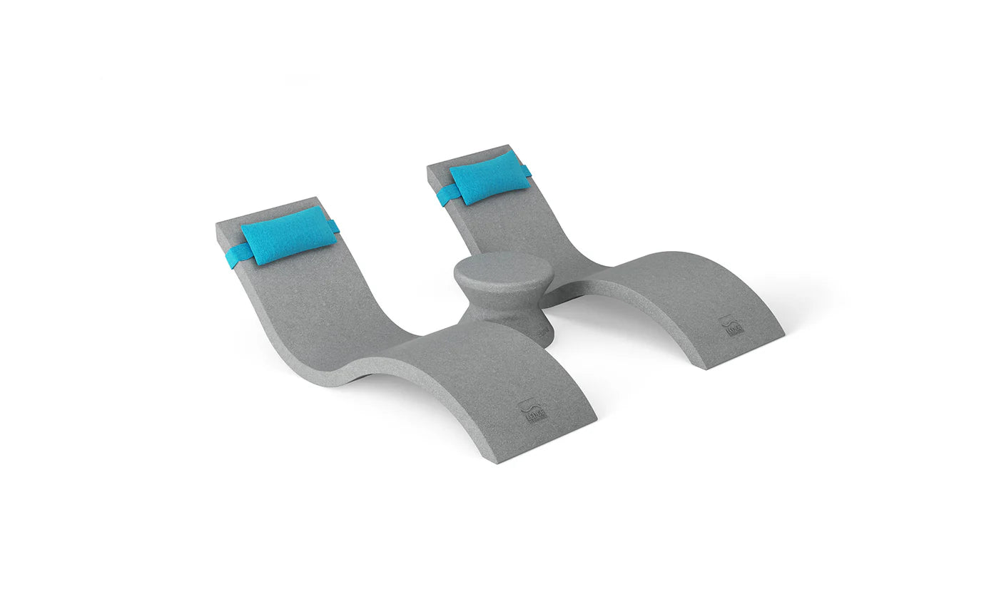 Signature Chaise Headrest Pillow and Side Table In-pool Set