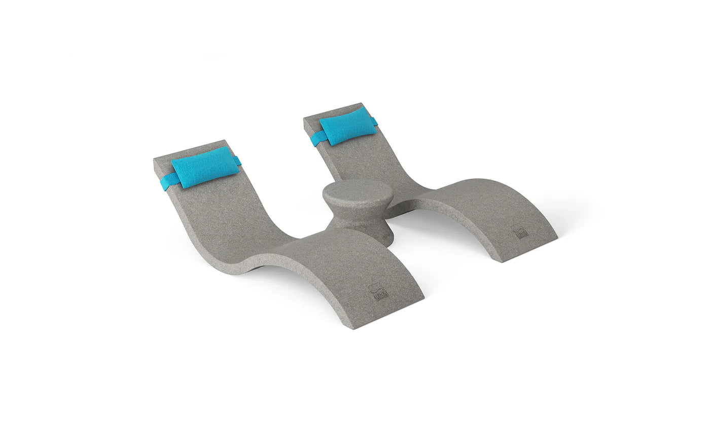 Signature Chaise Headrest Pillow and Side Table In-pool Set