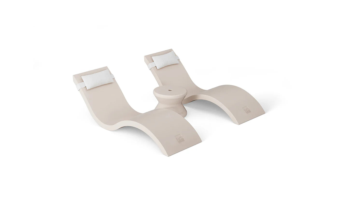 Signature Chaise Headrest Pillow and Side Table In-pool Set