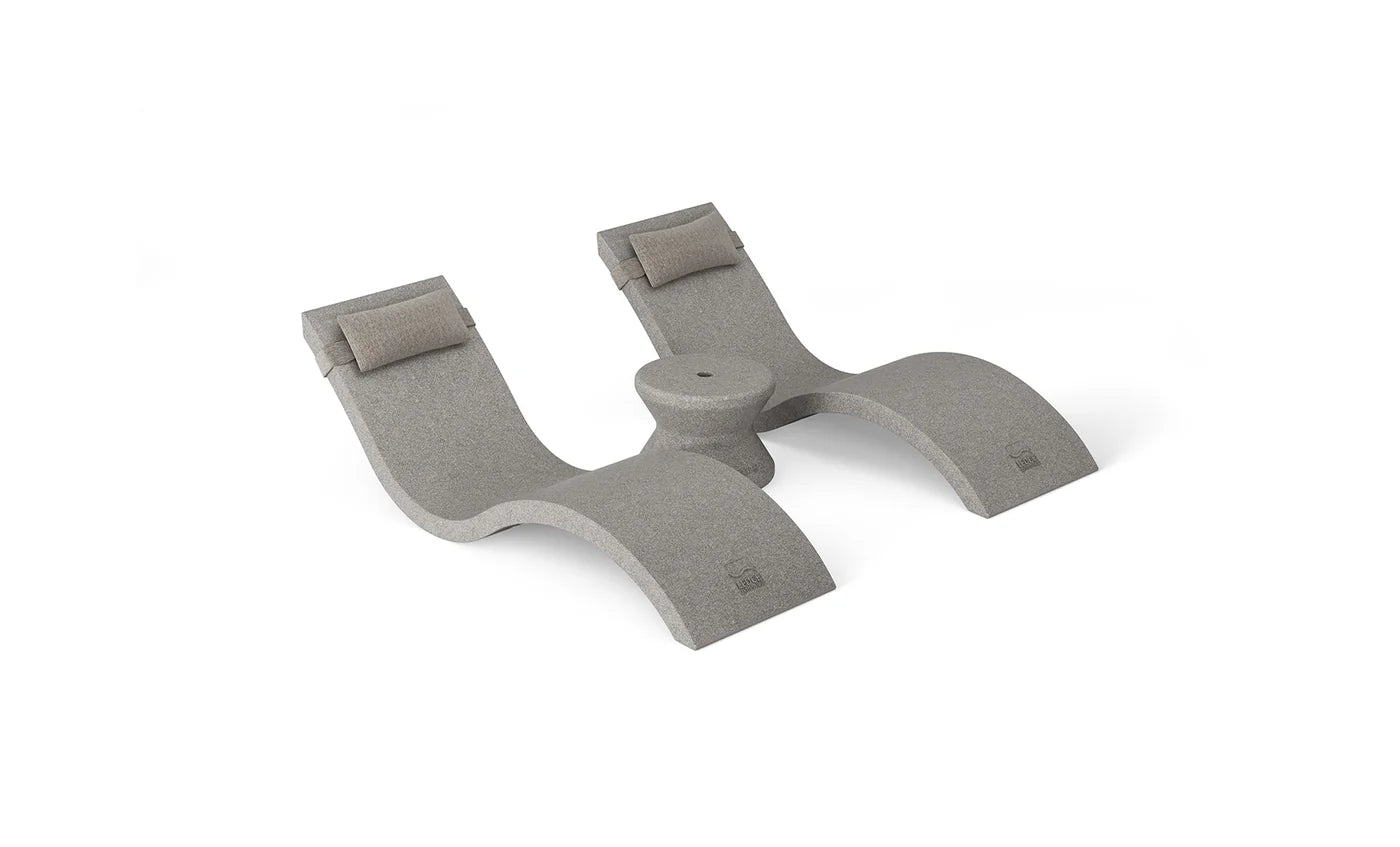 Signature Chaise Headrest Pillow and Side Table In-pool Set