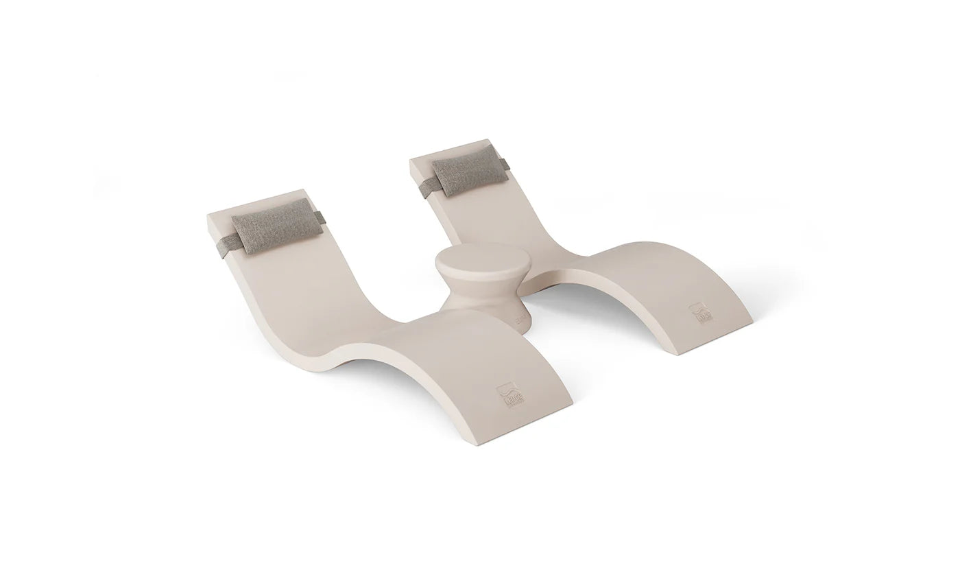 Signature Chaise Headrest Pillow and Side Table In-pool Set