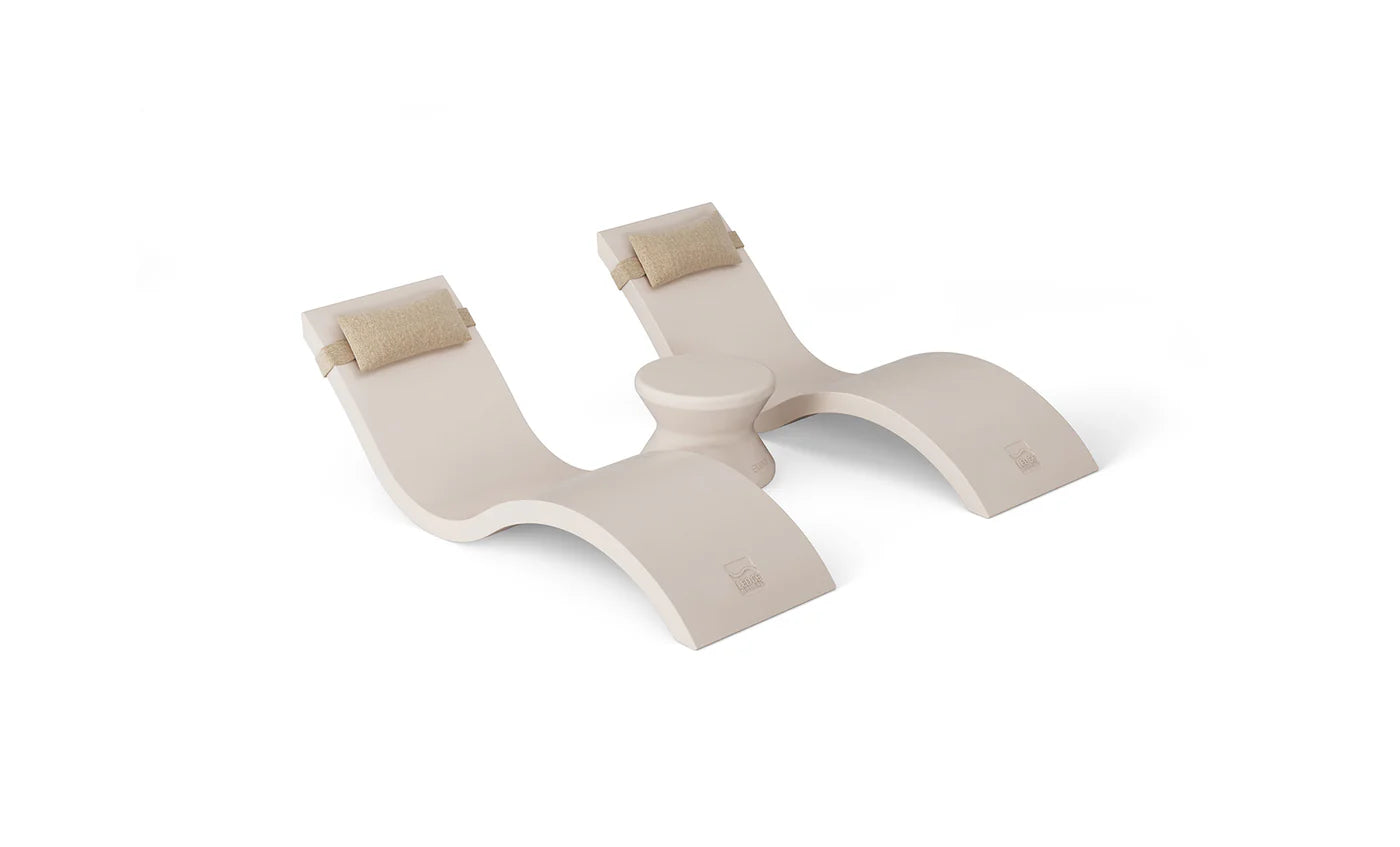 Signature Chaise Headrest Pillow and Side Table In-pool Set