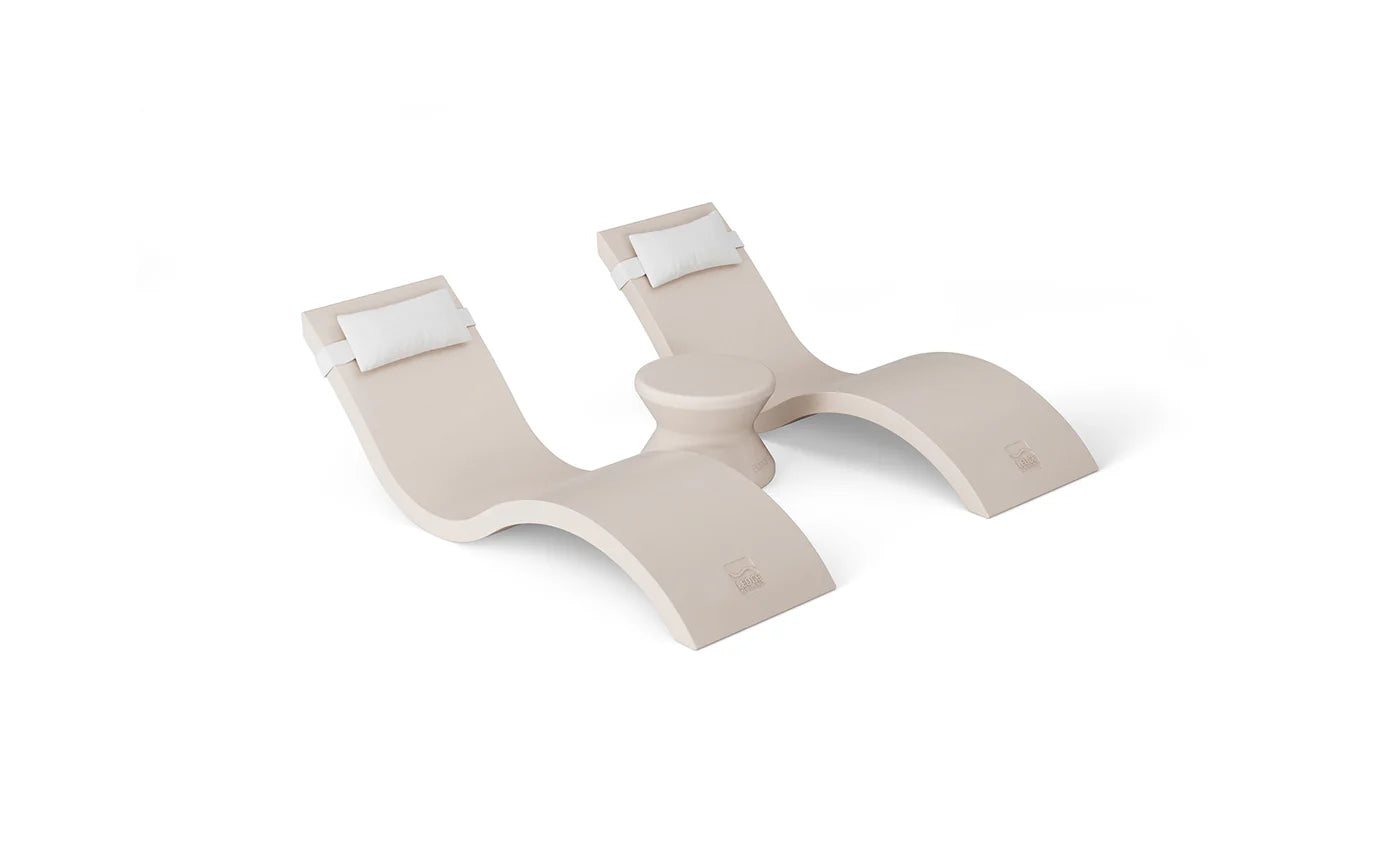 Signature Chaise Headrest Pillow and Side Table In-pool Set
