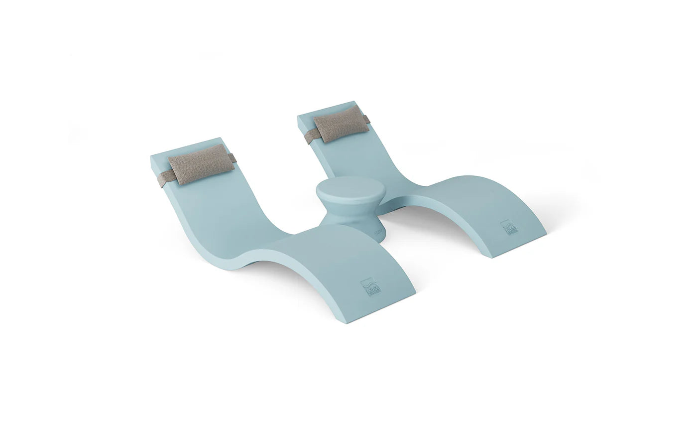 Signature Chaise Headrest Pillow and Side Table In-pool Set