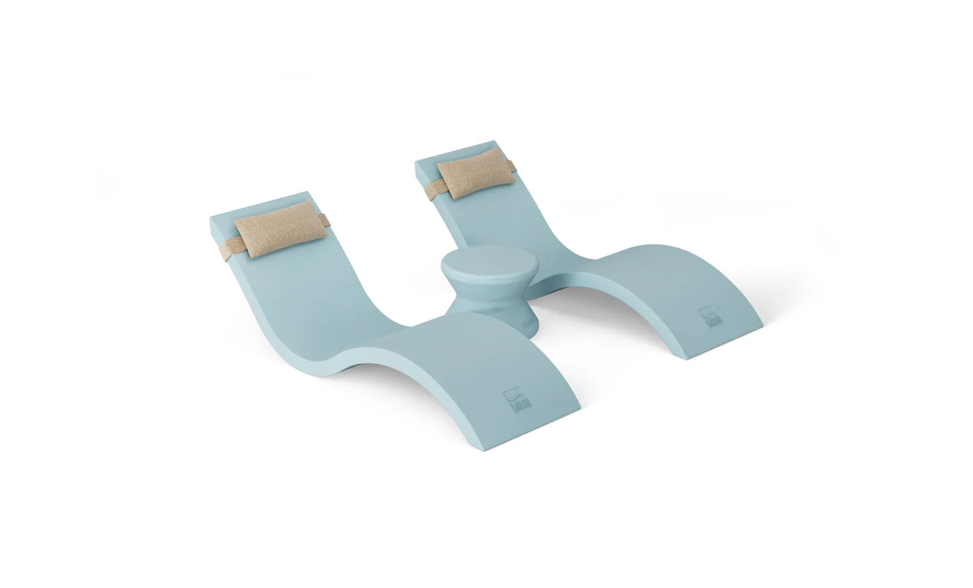 Signature Chaise Headrest Pillow and Side Table In-pool Set