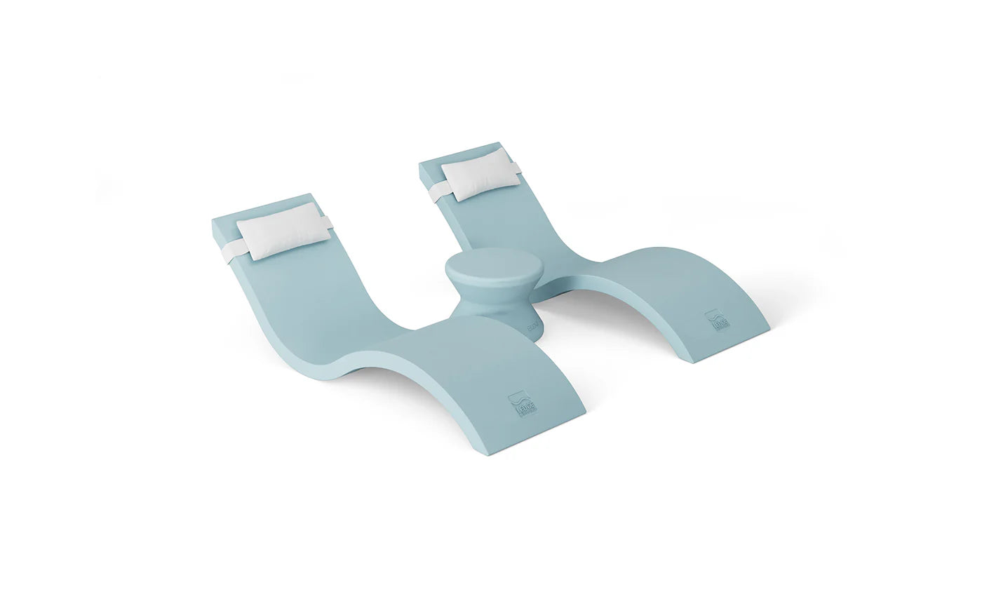 Signature Chaise Headrest Pillow and Side Table In-pool Set